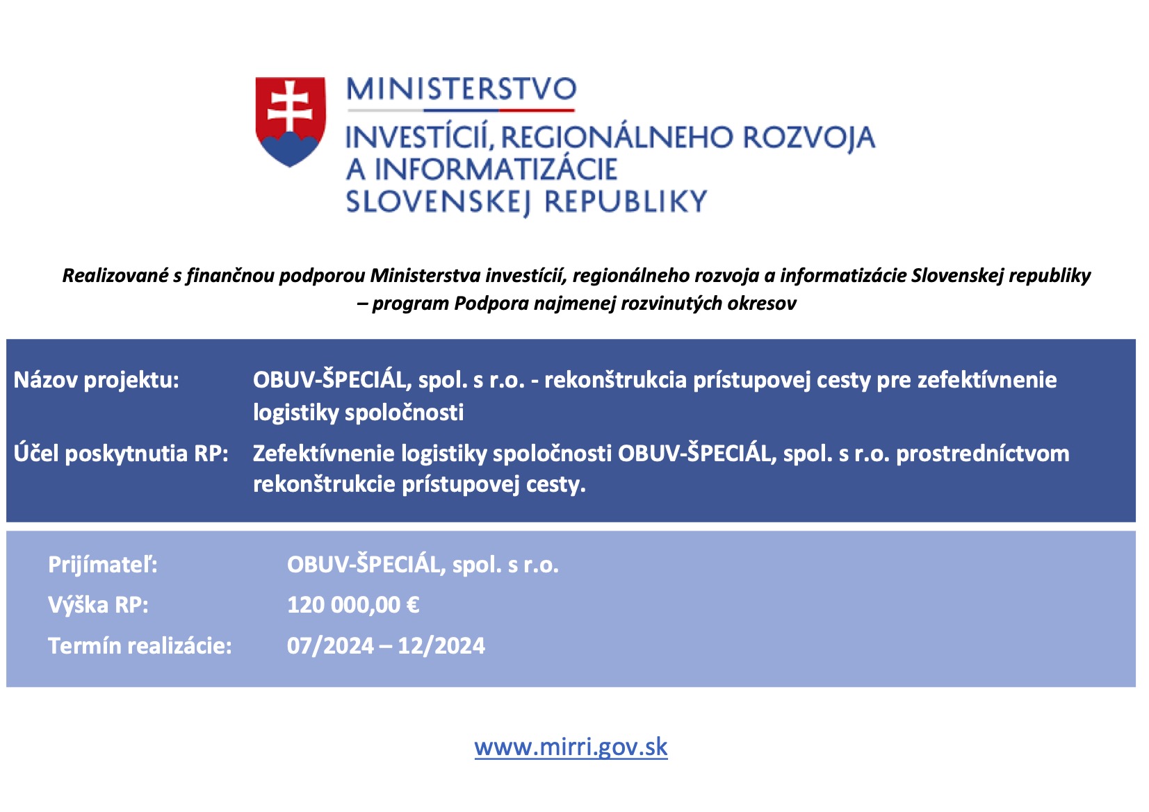 Rekonštrukcia prístupovej cesty